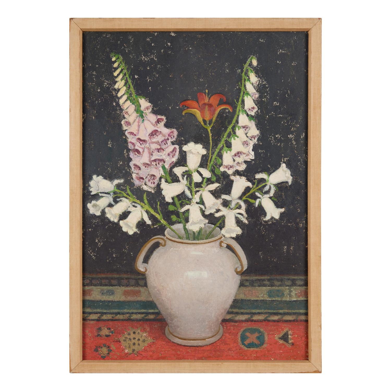 Emma Fordyce MacRae (American, 1887-1974) — Foxgloves in Two-Handled Pot
