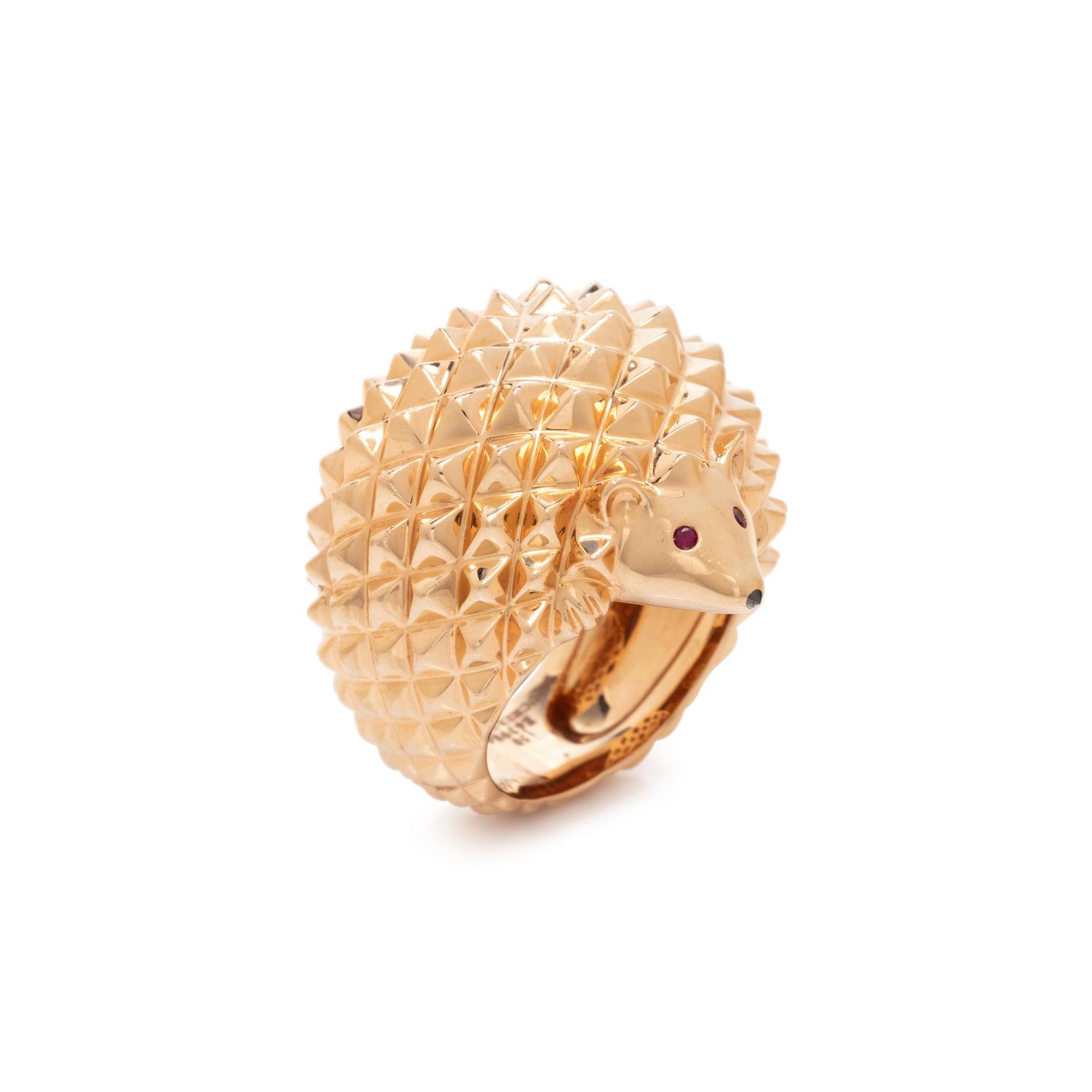 BOUCHERON, ROSE GOLD AND RUBY 'HANS THE HEDGEHOG' RING