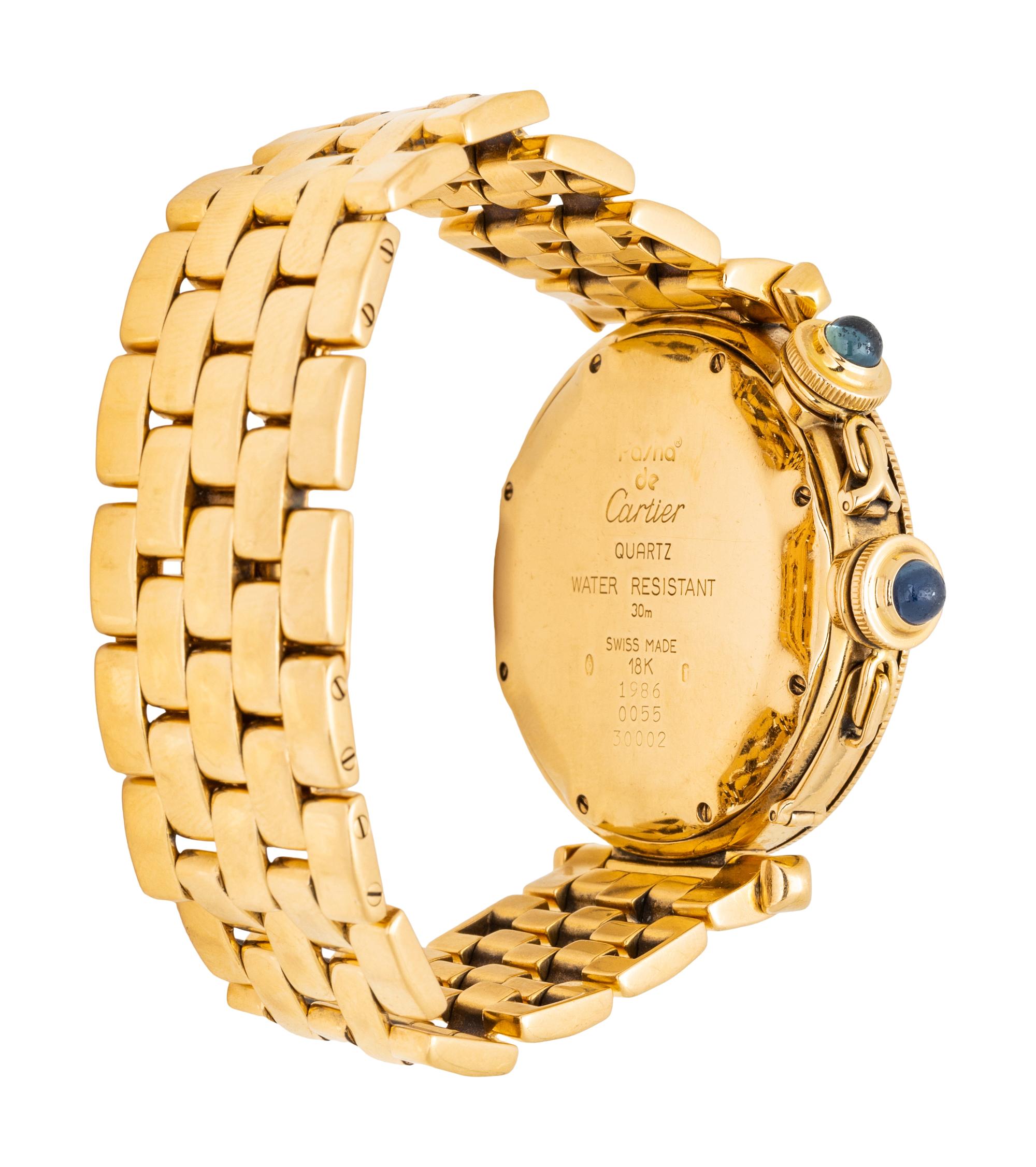 CARTIER, REF. 3002 YELLOW GOLD 'PASHA DE CARTIER' MOONPHASE WATCH