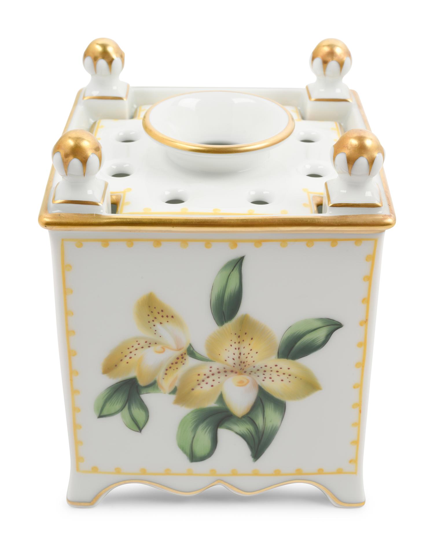 A Pair of William Yeoward Painted Porcelain Bough Pots