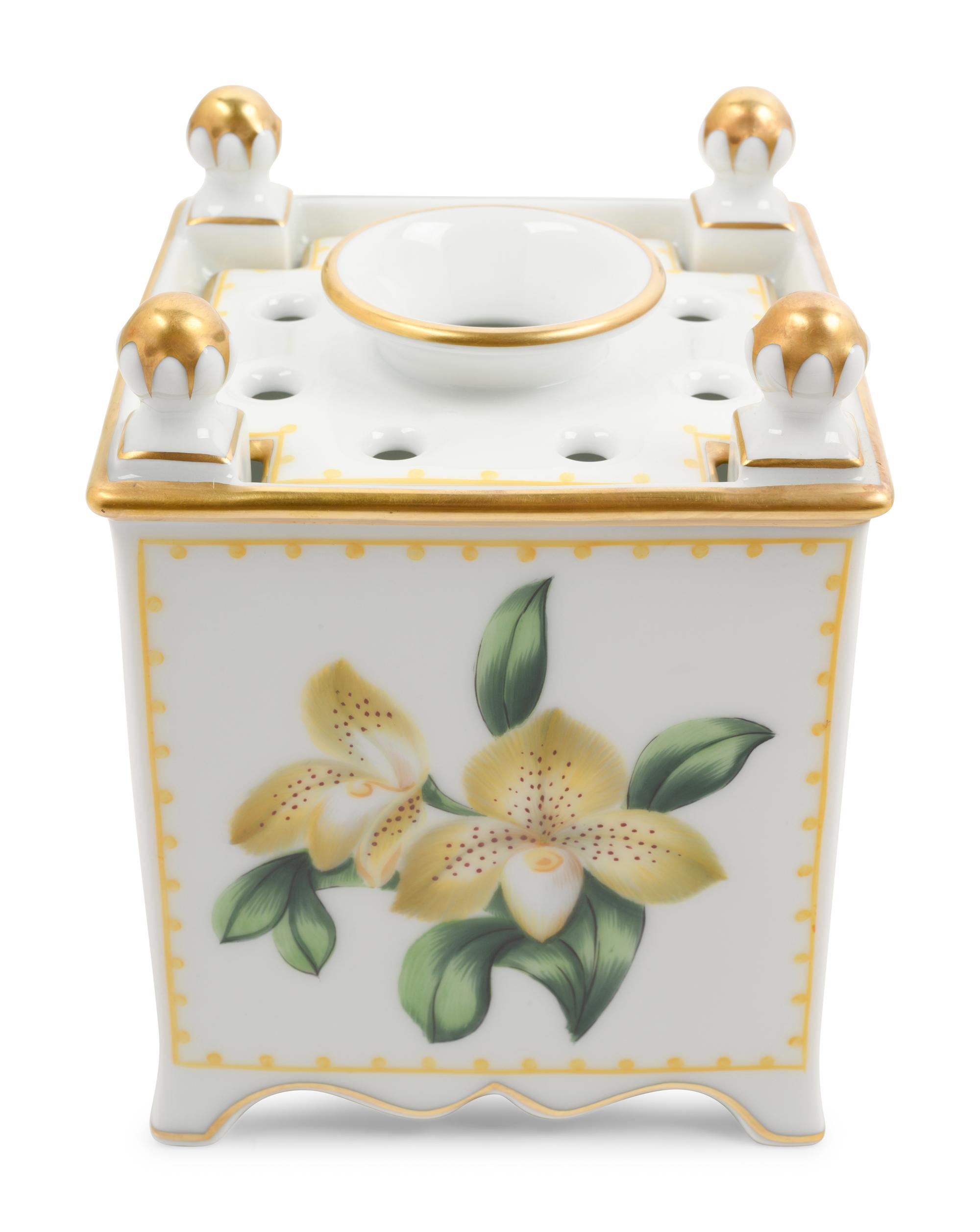 A Pair of William Yeoward Painted Porcelain Bough Pots