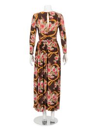 Galanos Floral Printed Dress, 1970s