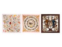 Three Hermès Silk Scarves