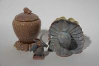 Three Haeger Pottery Articles Height of tallest 10 3/4 inches.