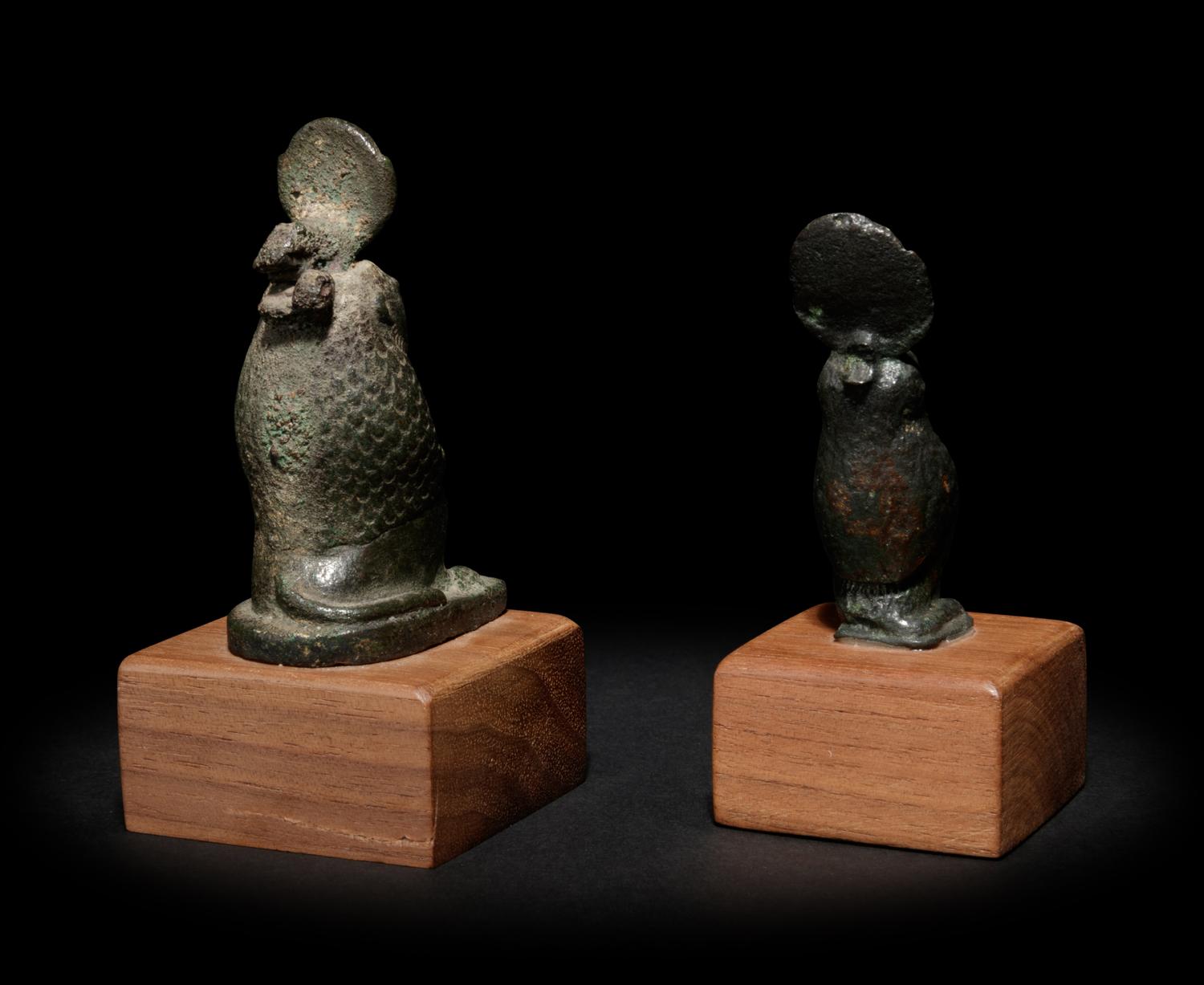 Two Egyptian Bronze Thoth Baboons