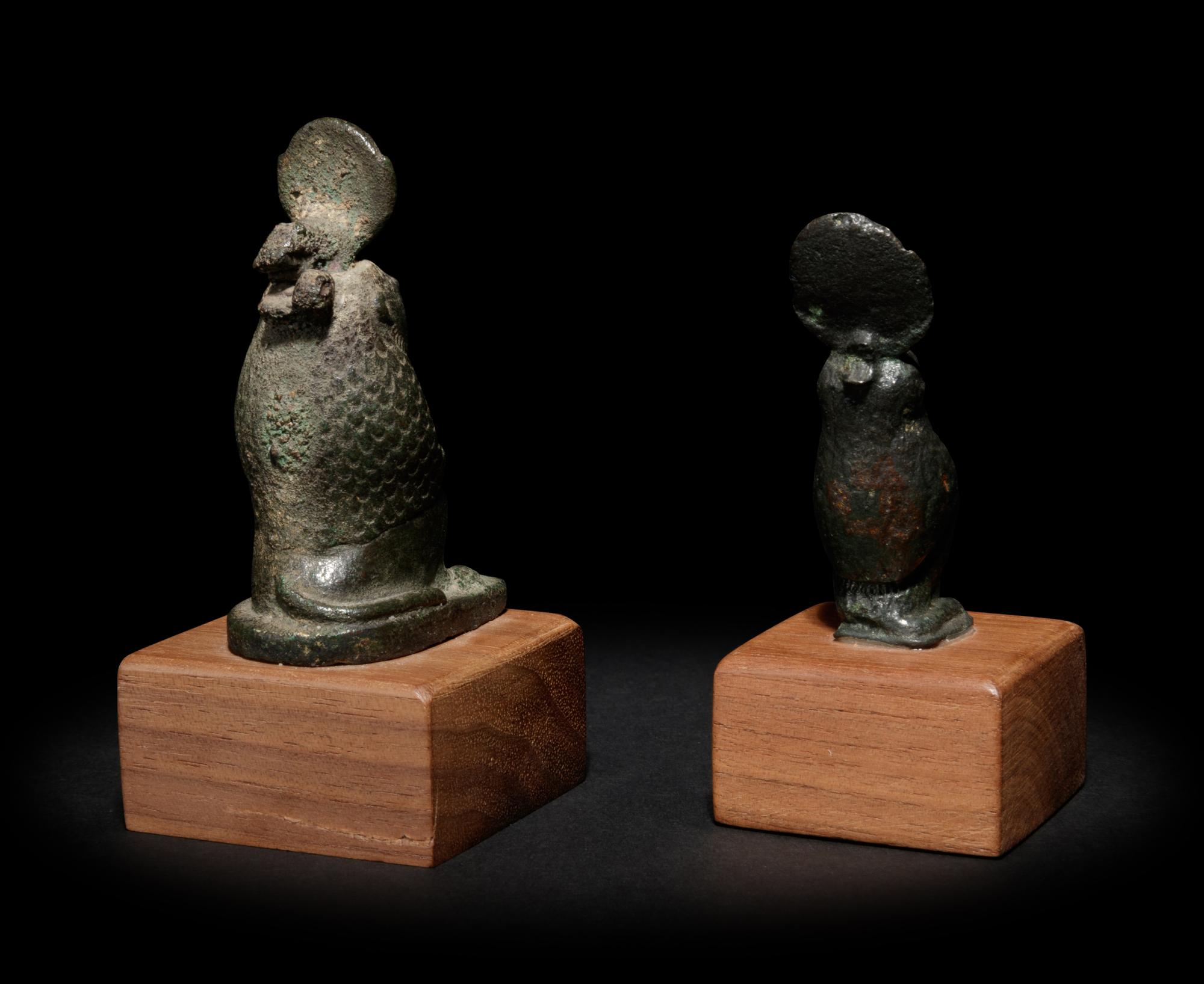 Two Egyptian Bronze Thoth Baboons