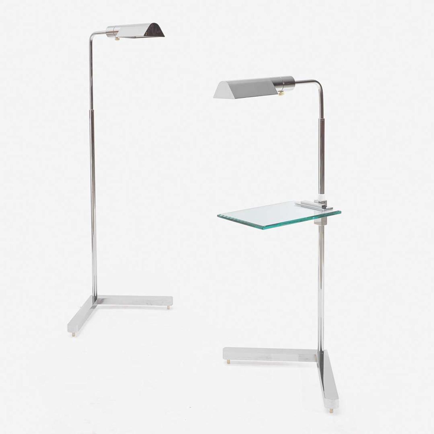 Casella Two Adjustable Chrome Floor Lamps, circa 1980