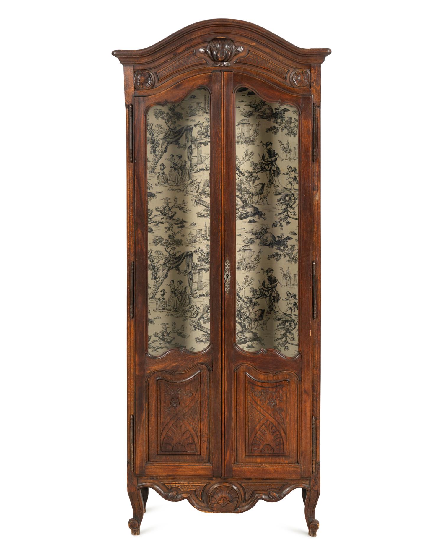 A Diminuitive Louis XV Style Provincial Vitrine Cabinet