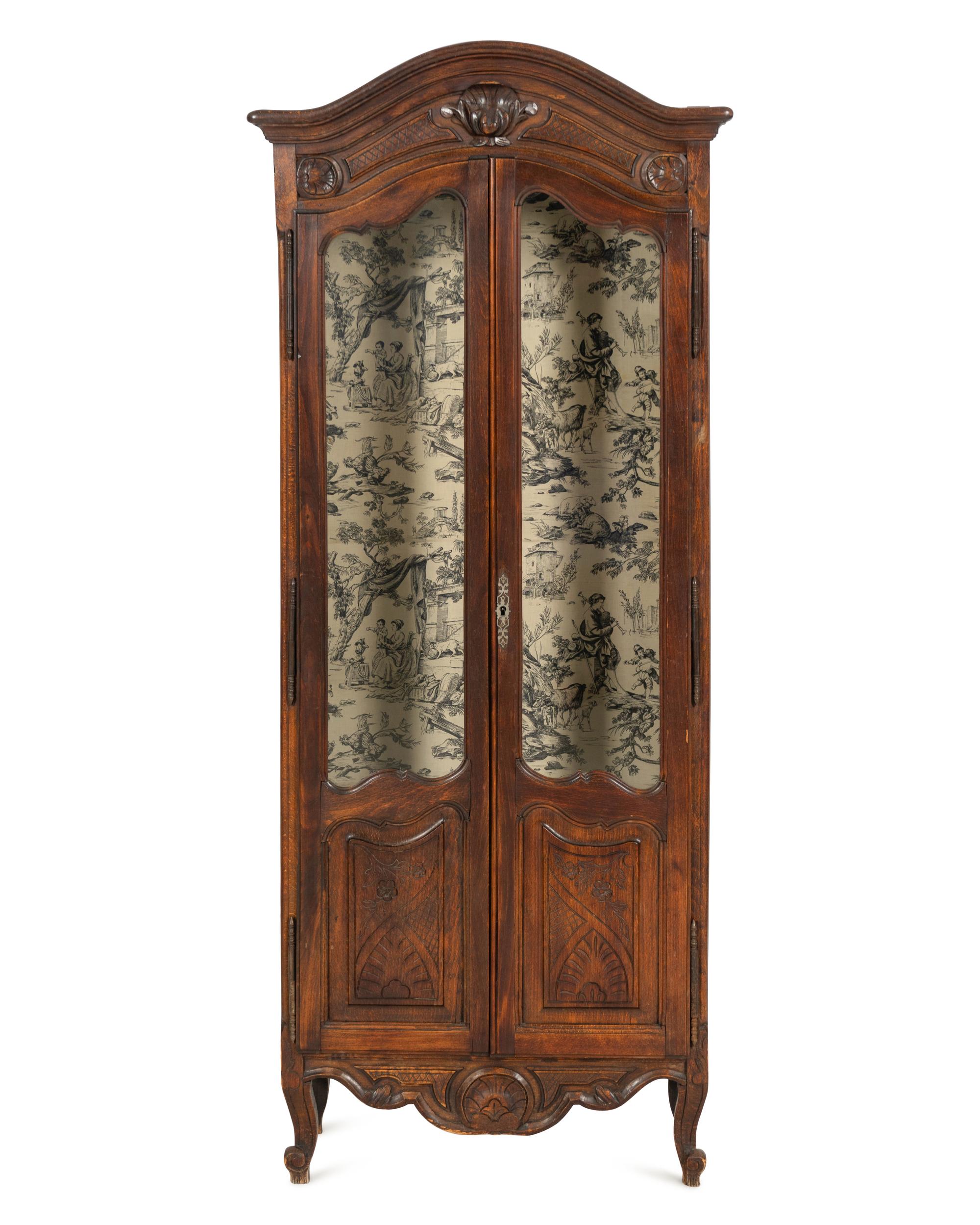 A Diminuitive Louis XV Style Provincial Vitrine Cabinet