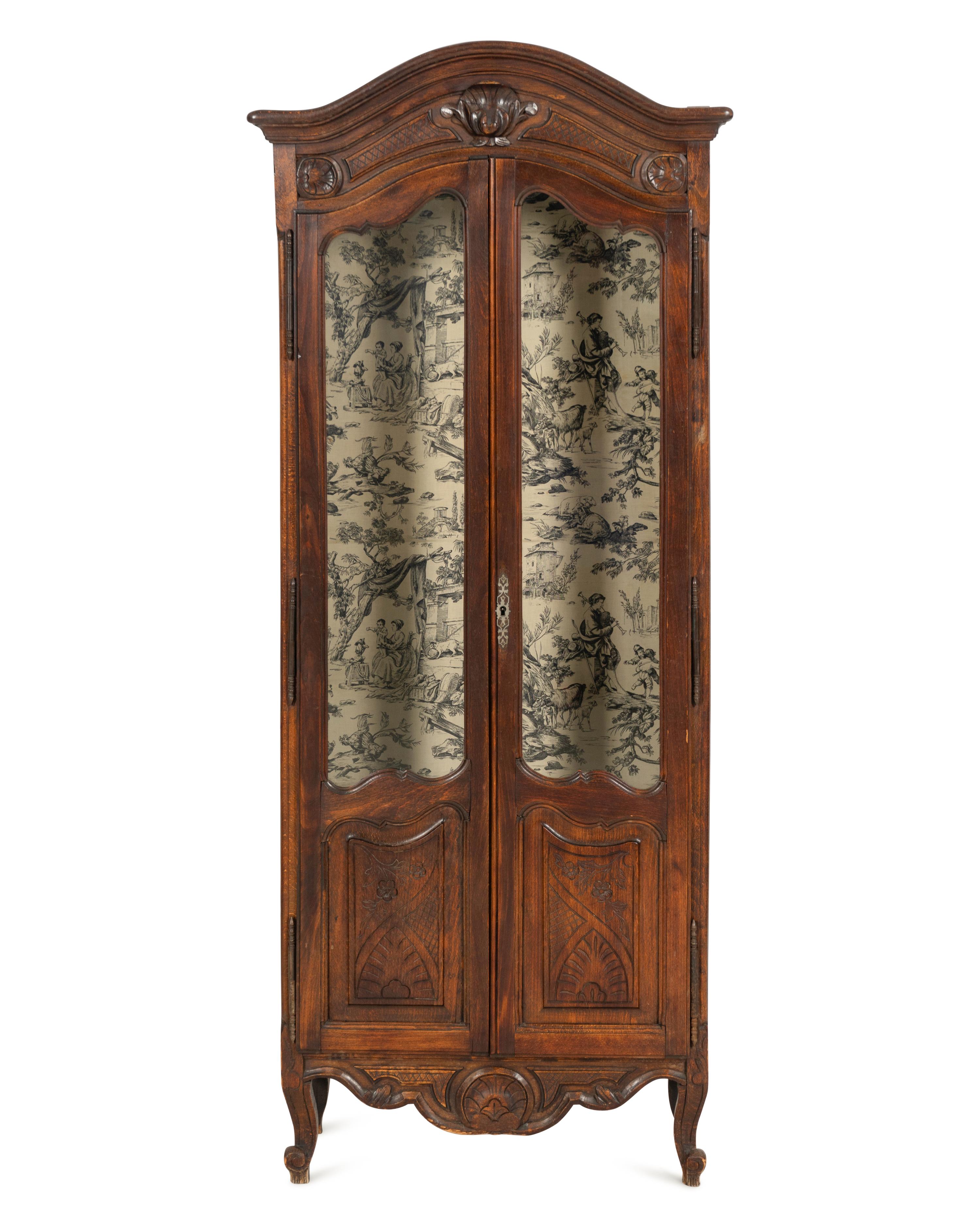 A Diminuitive Louis XV Style Provincial Vitrine Cabinet
