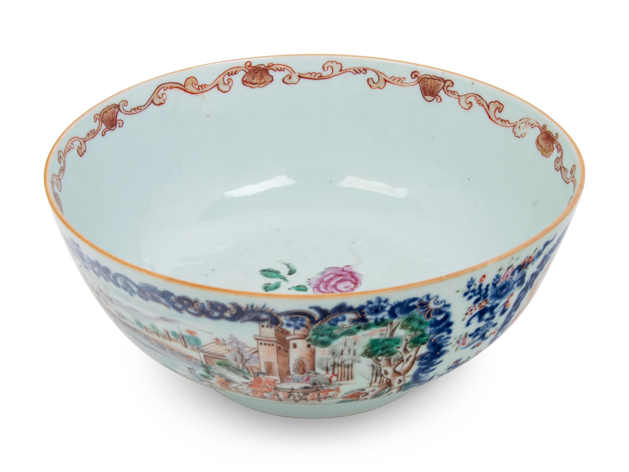 A Chinese Export Porcelain Punch Bowl
