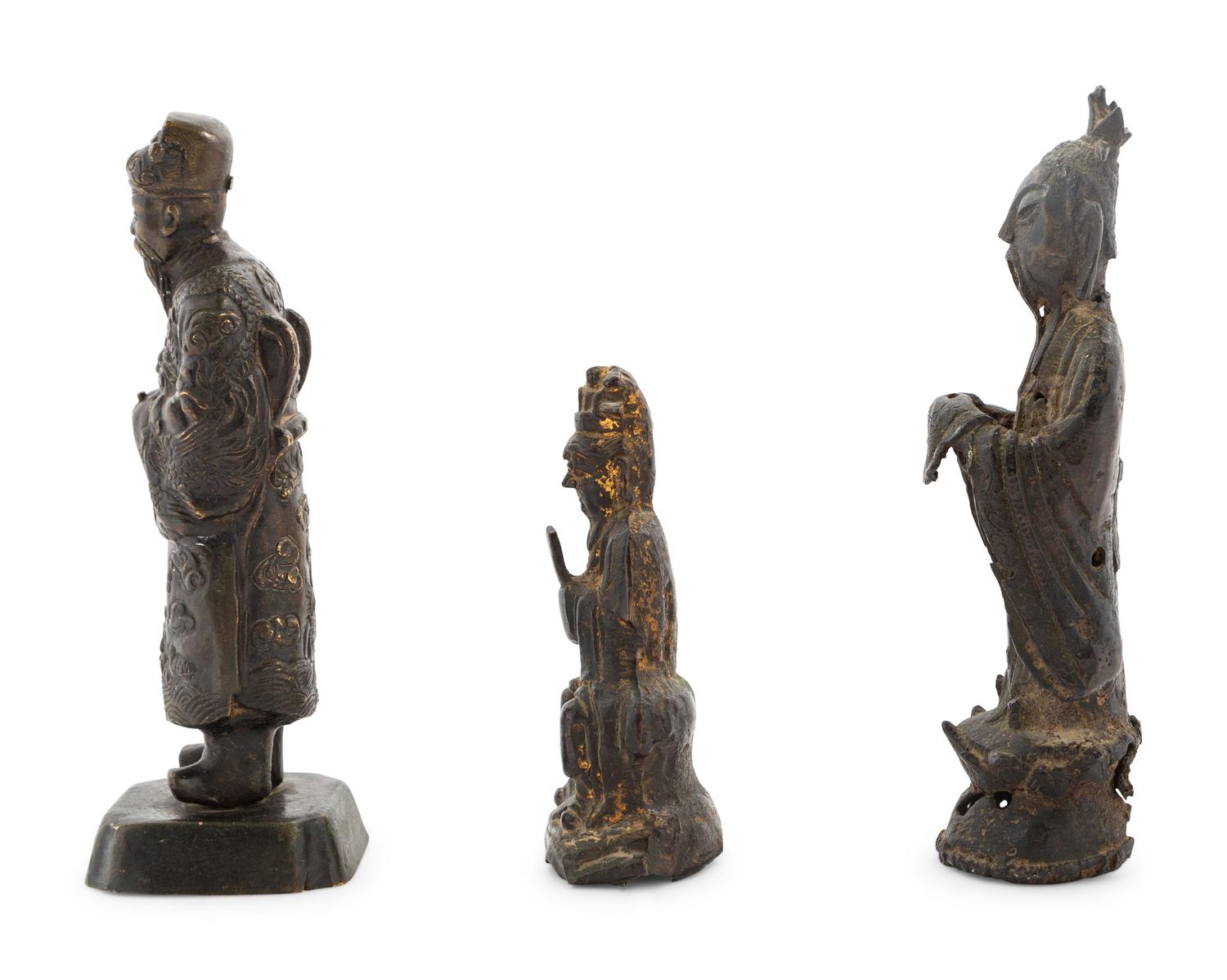 Three Chinese Bronze Figures