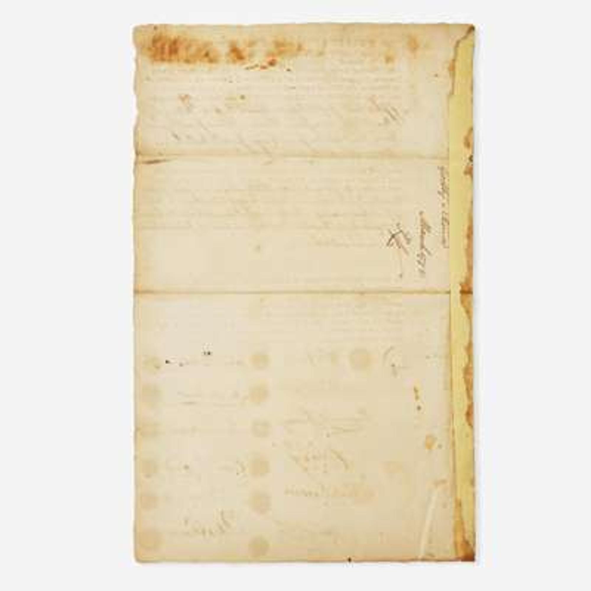 [Philadelphia & Pennsylvania] Biddle, John, et al. Partially-Printed Document, signed