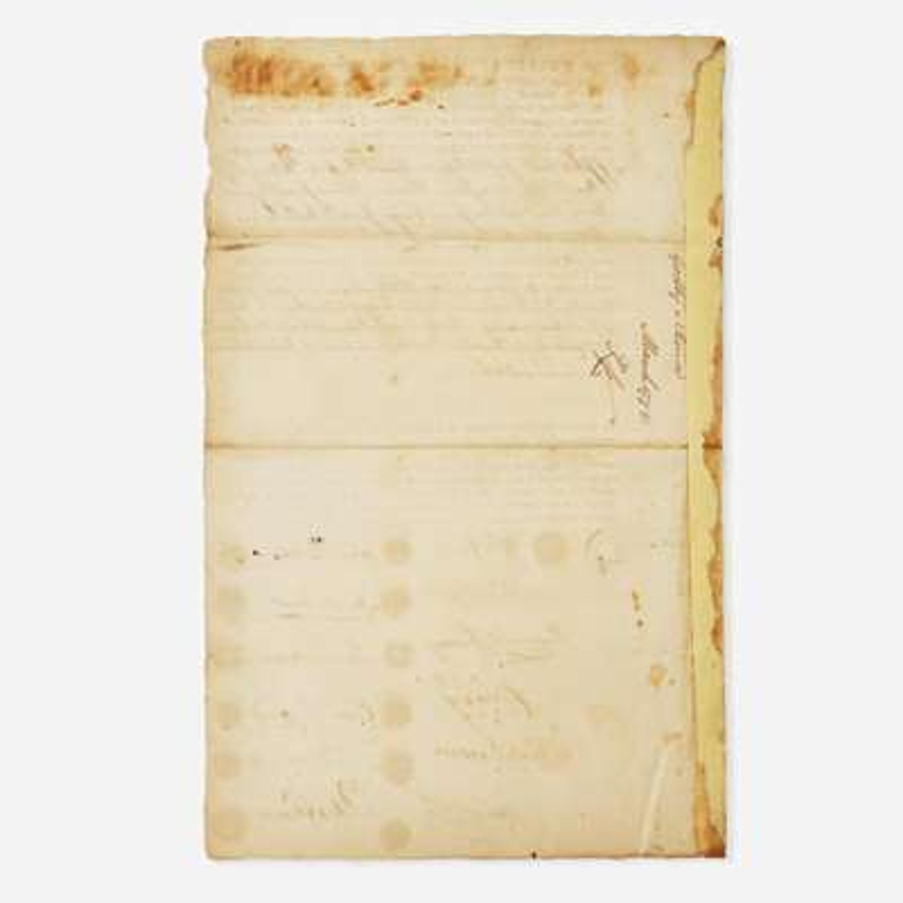 [Philadelphia & Pennsylvania] Biddle, John, et al. Partially-Printed Document, signed