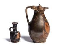 An Apulian Red-Figured Trefoil Oinochoe and Xenon-Ware Lekythos