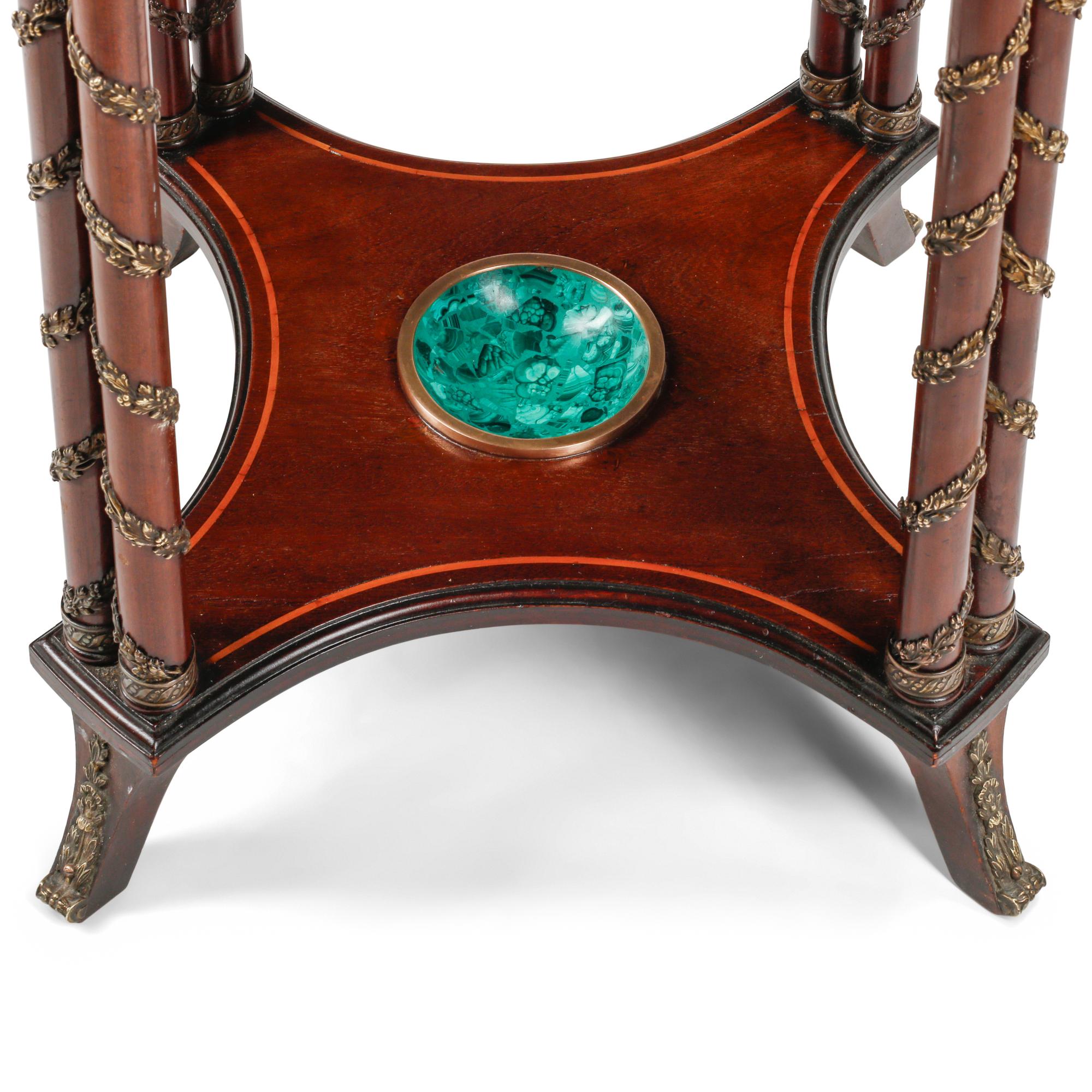 An Italian Micromosaic Plaque-Inset and Gilt Bronze Mounted Table