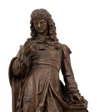 A French Black Marble and Cast Metal Figural Mantel Clock