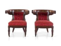 A Pair of William IV Mahogany Armchairs