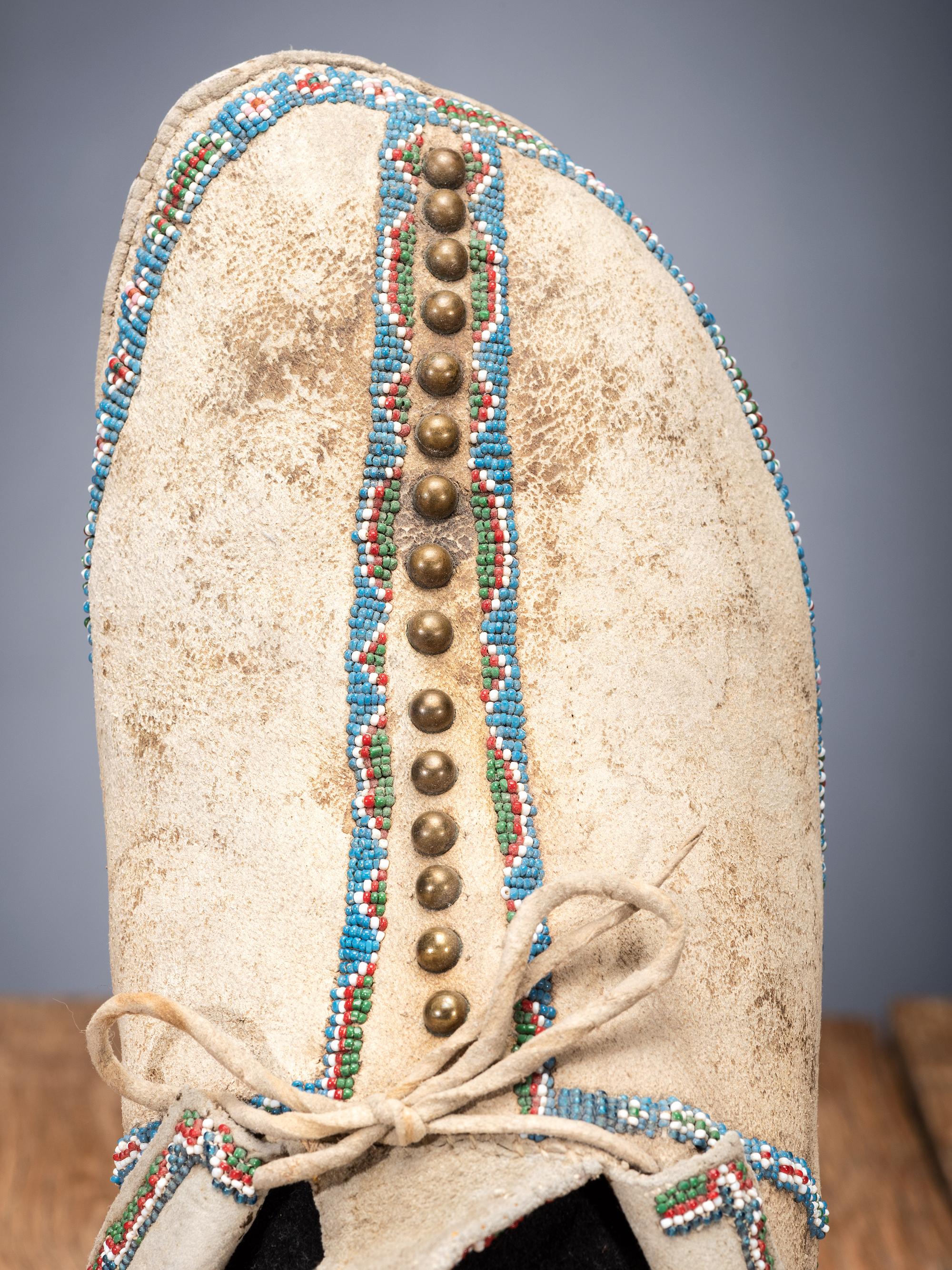 Comanche Beaded Hide Moccasins