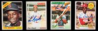 A Collection of 1960s-70s Lou Brock Signed Autograph Topps Baseball Cards