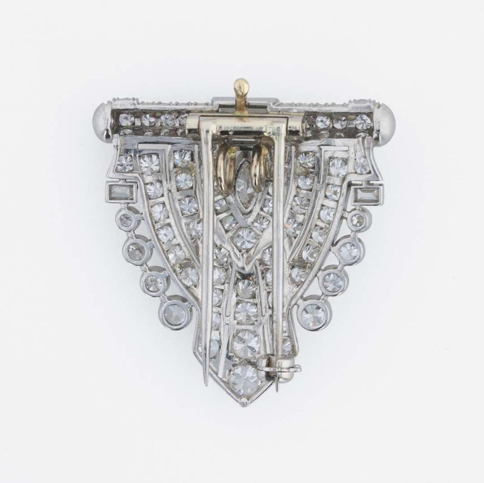 An art deco, platinum and diamond dress clip - pendant, and necklace