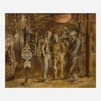 Reginald Marsh (American, 1898-1954) Bus Stop; with Study verso (Double-Sided Work)