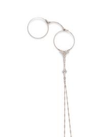 EDWARDIAN, PLATINUM AND DIAMOND LORGNETTE WITH LONGCHAIN