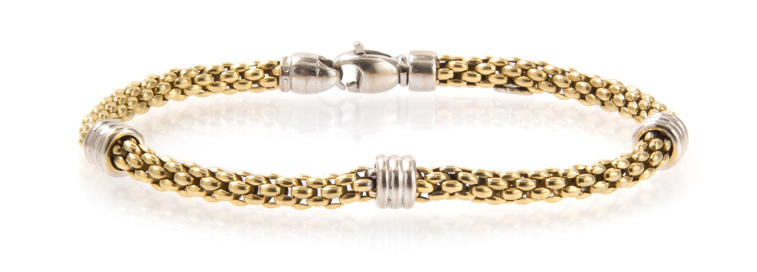 An 18 Karat White and Yellow Gold Bracelet, Kria, 11.20 dwts.