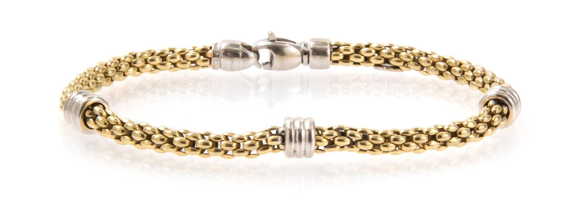 An 18 Karat White and Yellow Gold Bracelet, Kria, 11.20 dwts.
