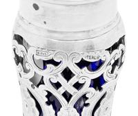 A Collection of Nine Canadian Silver and Cobalt Glass Table Articles