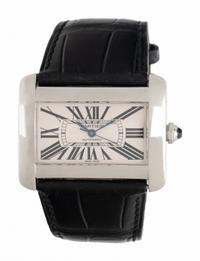 CARTIER, REF. 2612 STAINLESS STEEL 'DIVAN' WATCH WITH CARTIER BUCKLE
