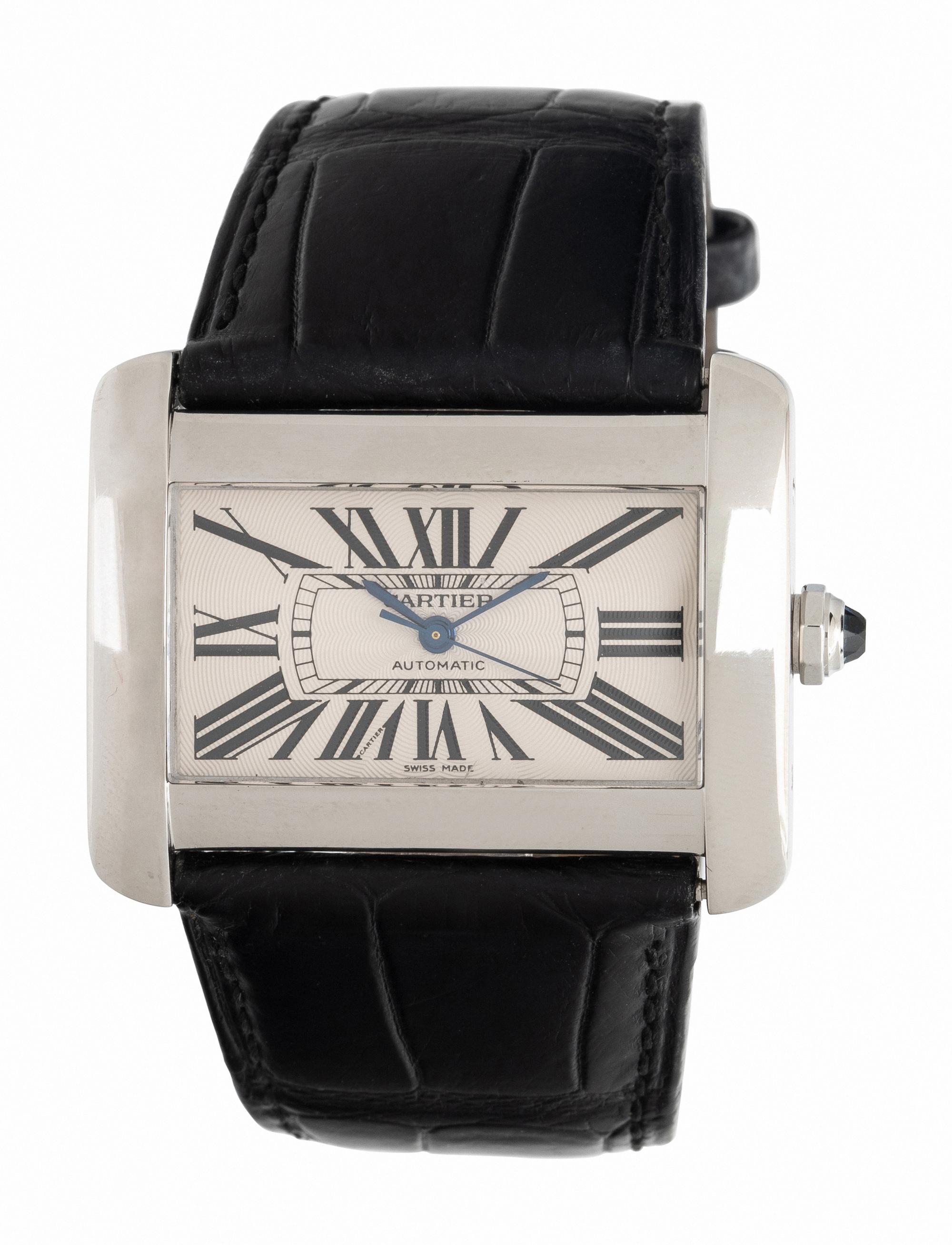 CARTIER, REF. 2612 STAINLESS STEEL 'DIVAN' WATCH WITH CARTIER BUCKLE