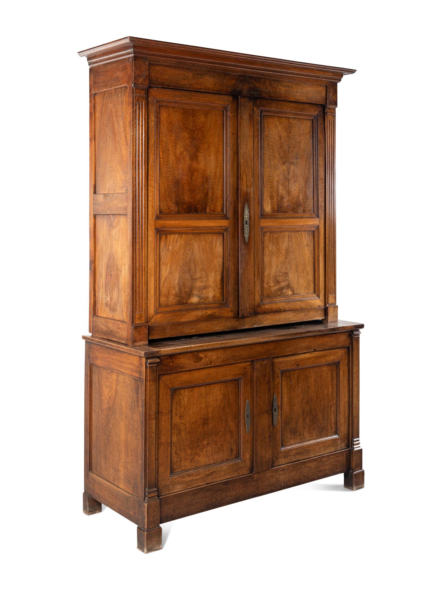 A French Walnut Linen Press