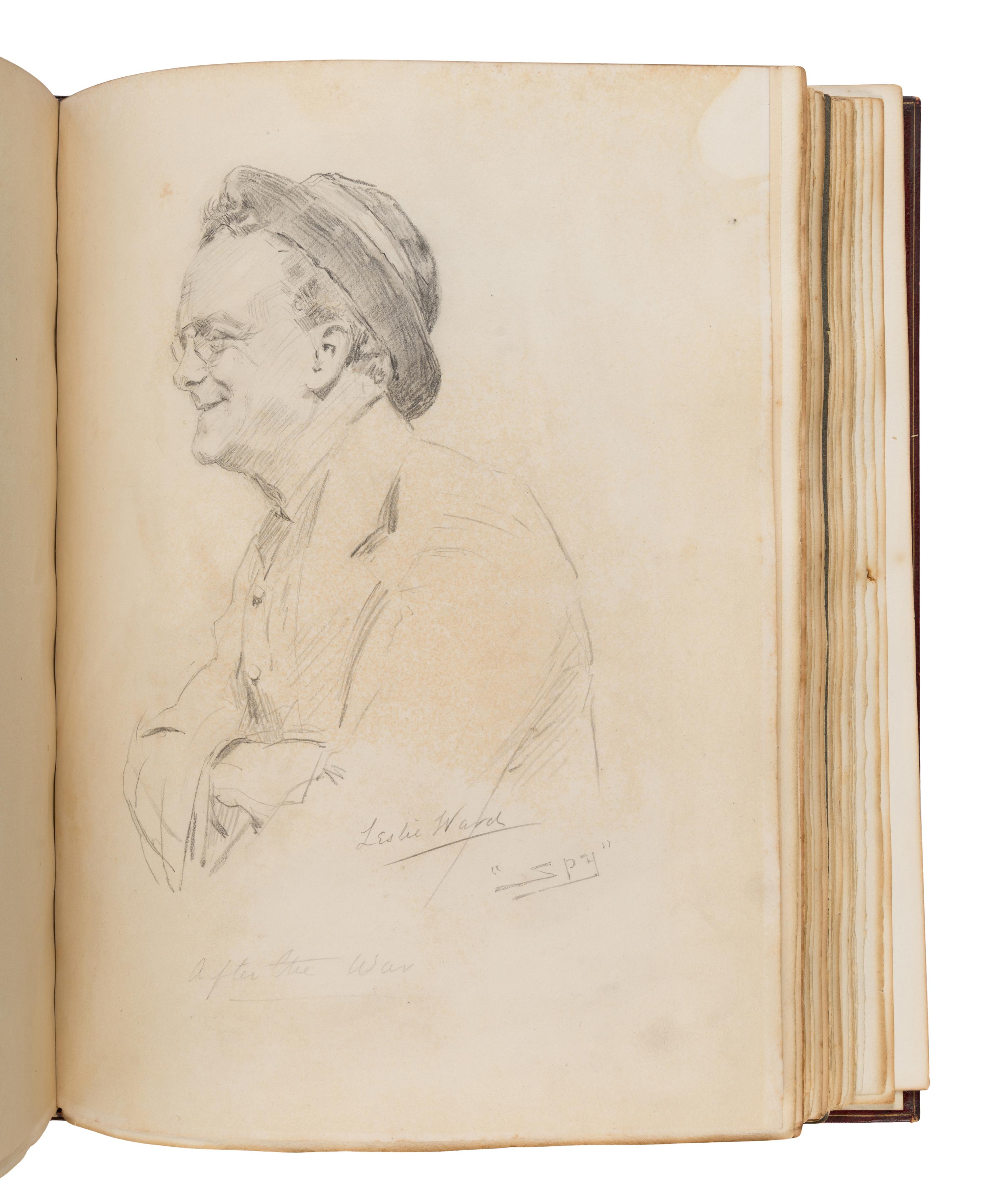 [The Red Cross]. An exceptional album of autographs, letters, and original artwork assembled to benefit the British Red Cross during WWI. [N.p.: N.p.], 1917.
