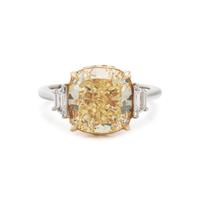 FOREVERMARK, FANCY YELLOW DIAMOND AND DIAMOND RING