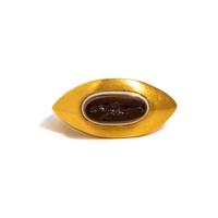 A Roman Banded Agate Intaglio with the Hero Theseus — Set in a gold ring