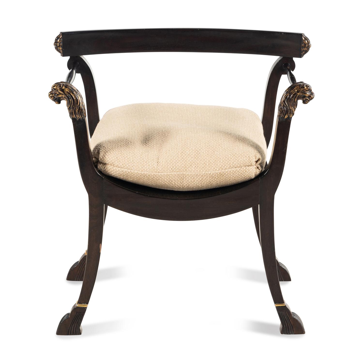 A Contemporary Mahogany Curule Armchair