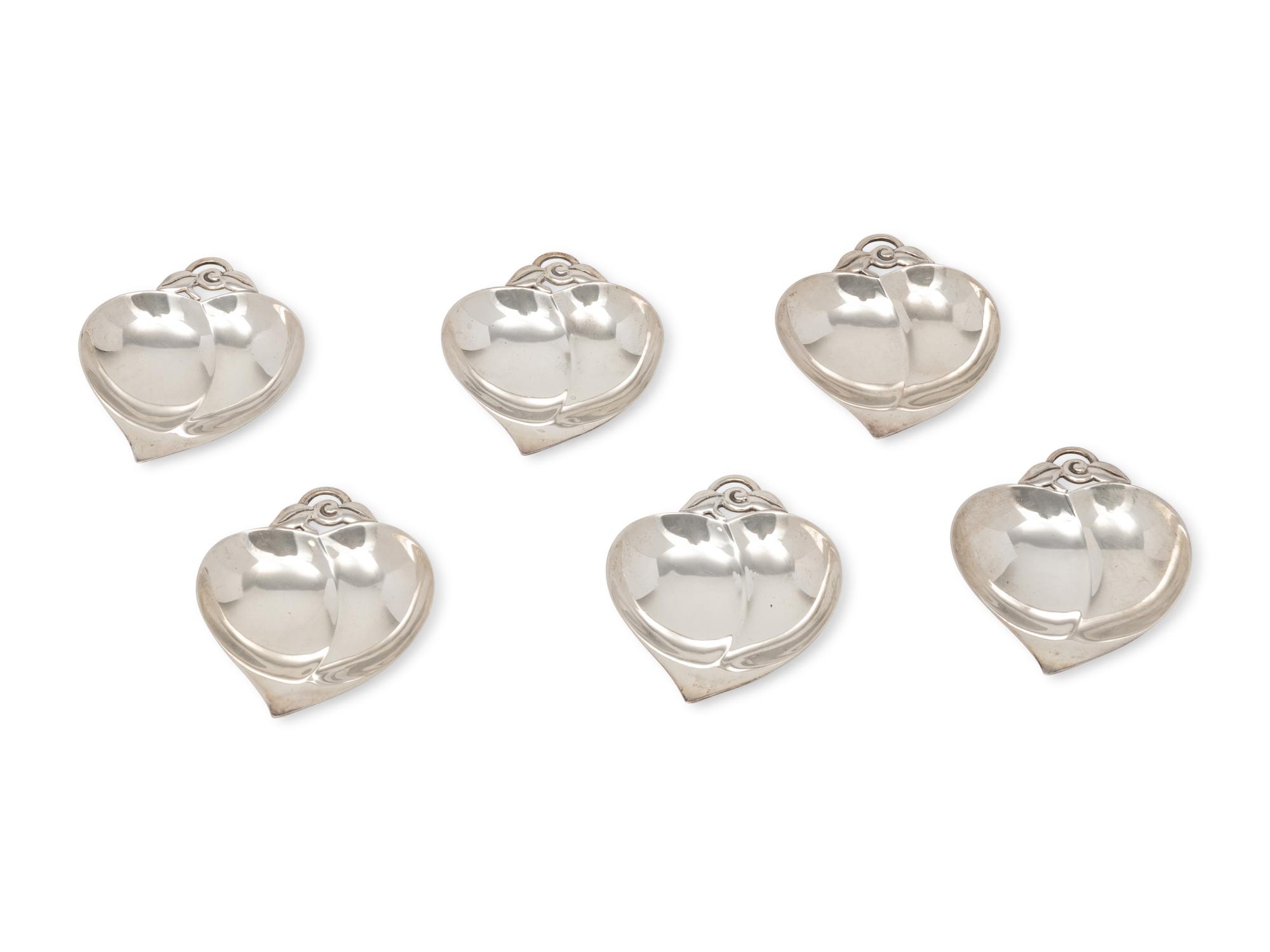 A Set of Six Tiffany and Co. Silver Nut Dishes