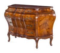 An Italian Walnut Bombe Commode