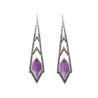 STEPHEN WEBSTER, WHITE GOLD, AMETHYST, AND DIAMOND ‘LADY STARDUST’ EARRINGS