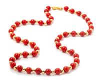 An 18 Karat Yellow Gold and Coral Bead Necklace, Pertegato Enrico,