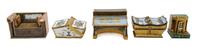 Five French Papier Mache Articles, 19TH CENTURY, Height of first 4 x width 6 5/8 x depth 3 inches. — 19TH CENTURY,