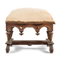 An Italian Baroque Style Walnut Ottoman
