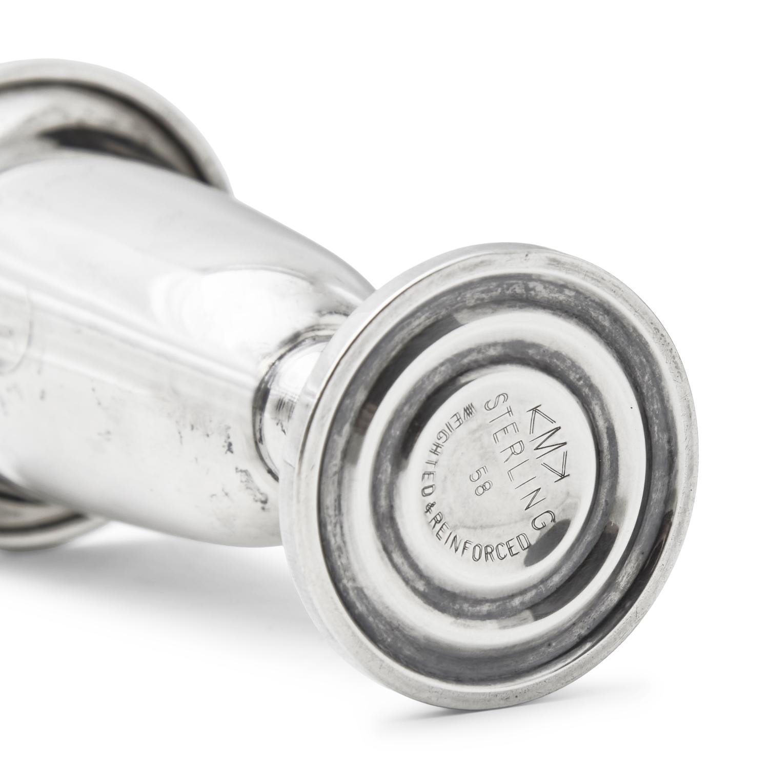 A Cased Set of Six American Weighted Silver Cordial Cups