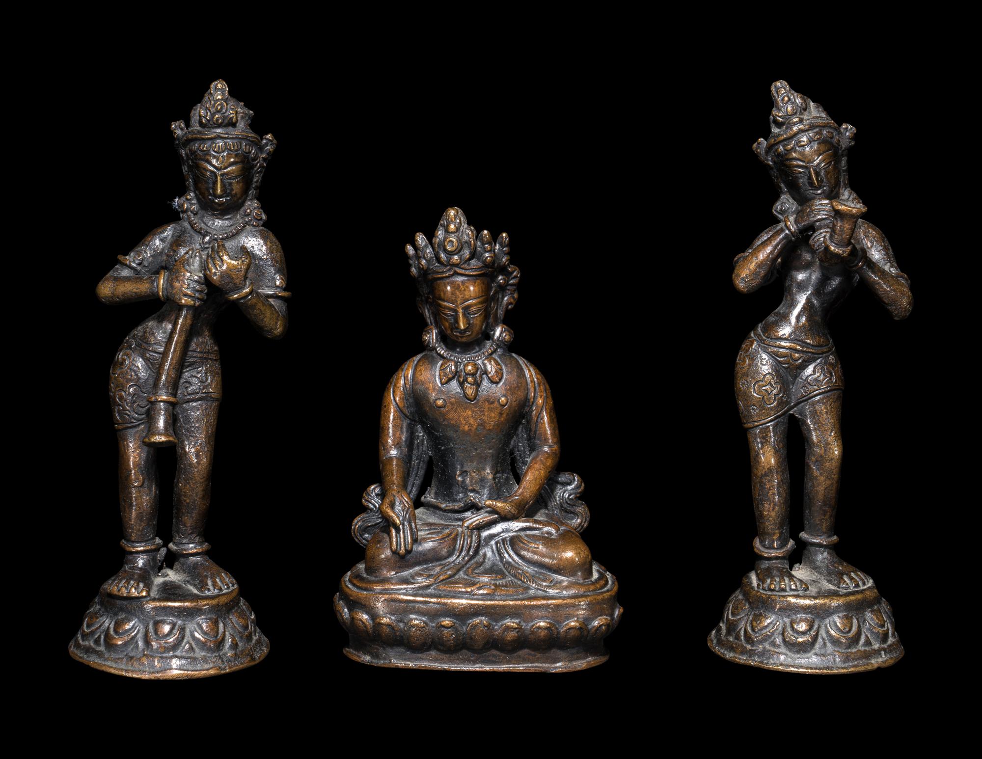 Three Indian Bronze Figures