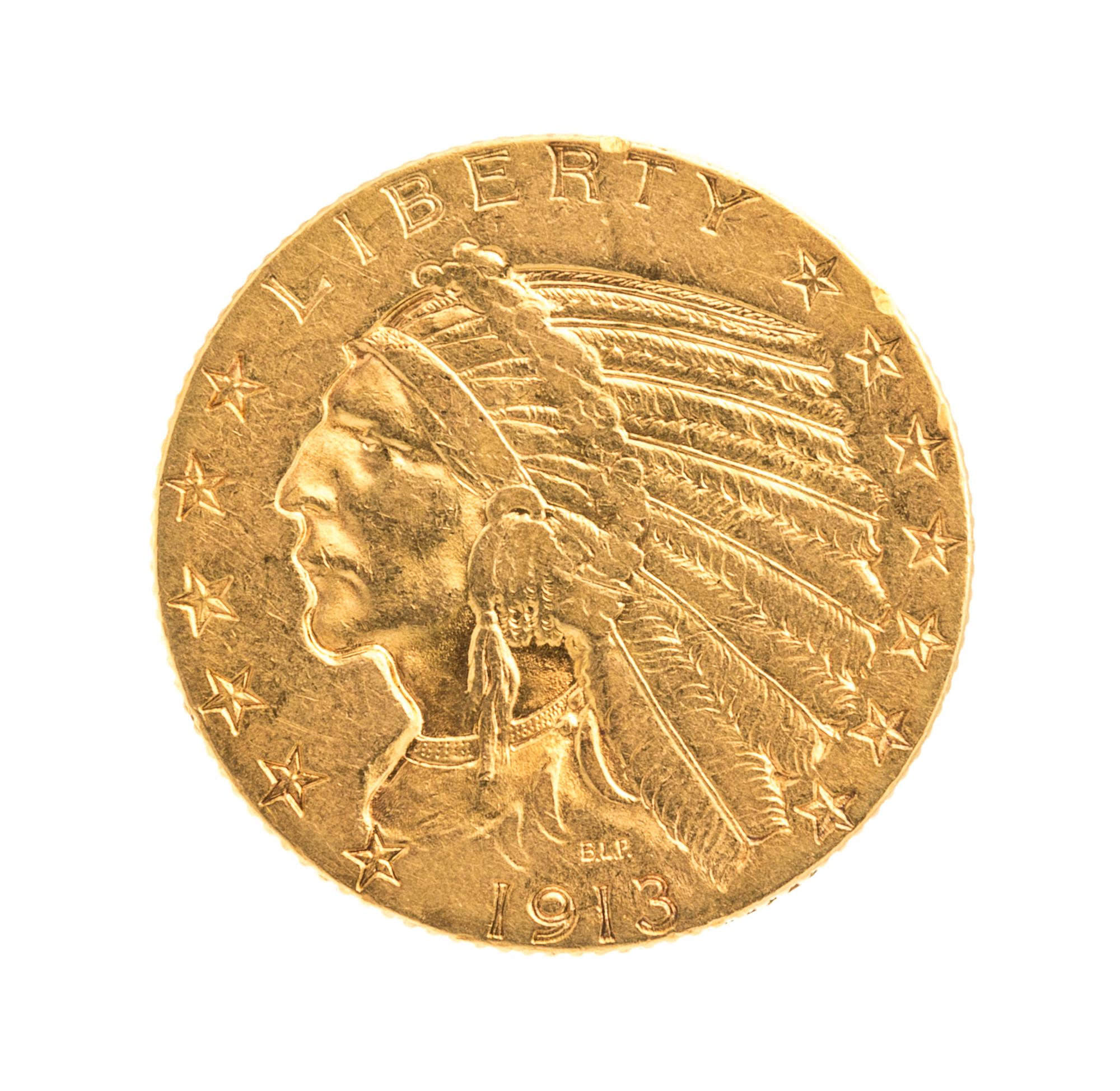 United States of America (1913) — Gold $5.00 Indian Head Coin