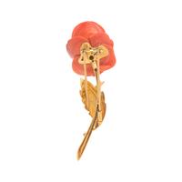VAN CLEEF & ARPELS, CORAL AND DIAMOND ROSE BROOCH