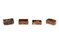 Four English Tortoise Shell Snuff Boxes