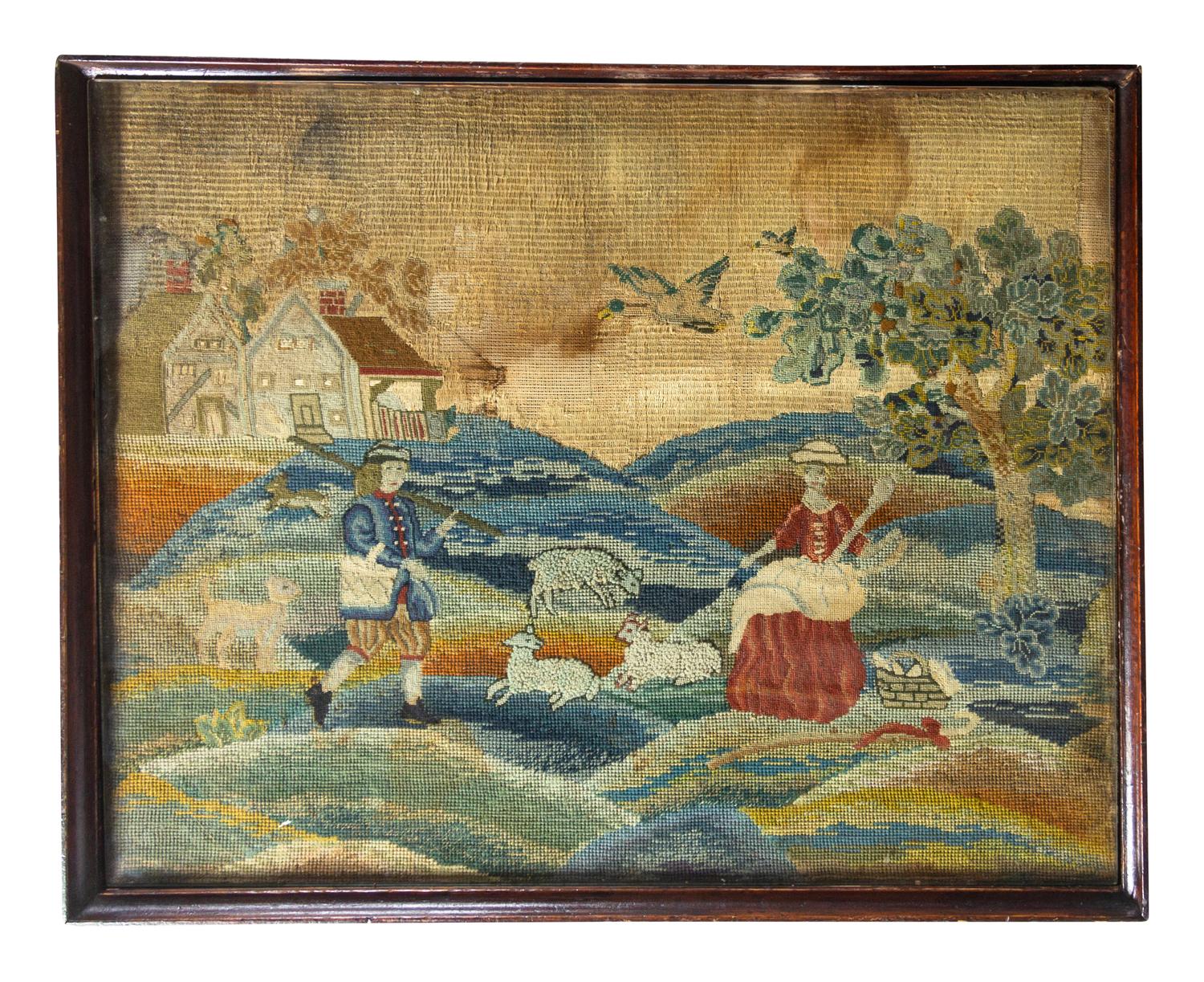 A Georgian Style Needlepoint-Inset Table