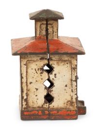 An Old Honesty Cast Iron Indian Cigar Bank, PLUS